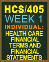 HCS/405 Health Care Financial Terms and Financial Statements